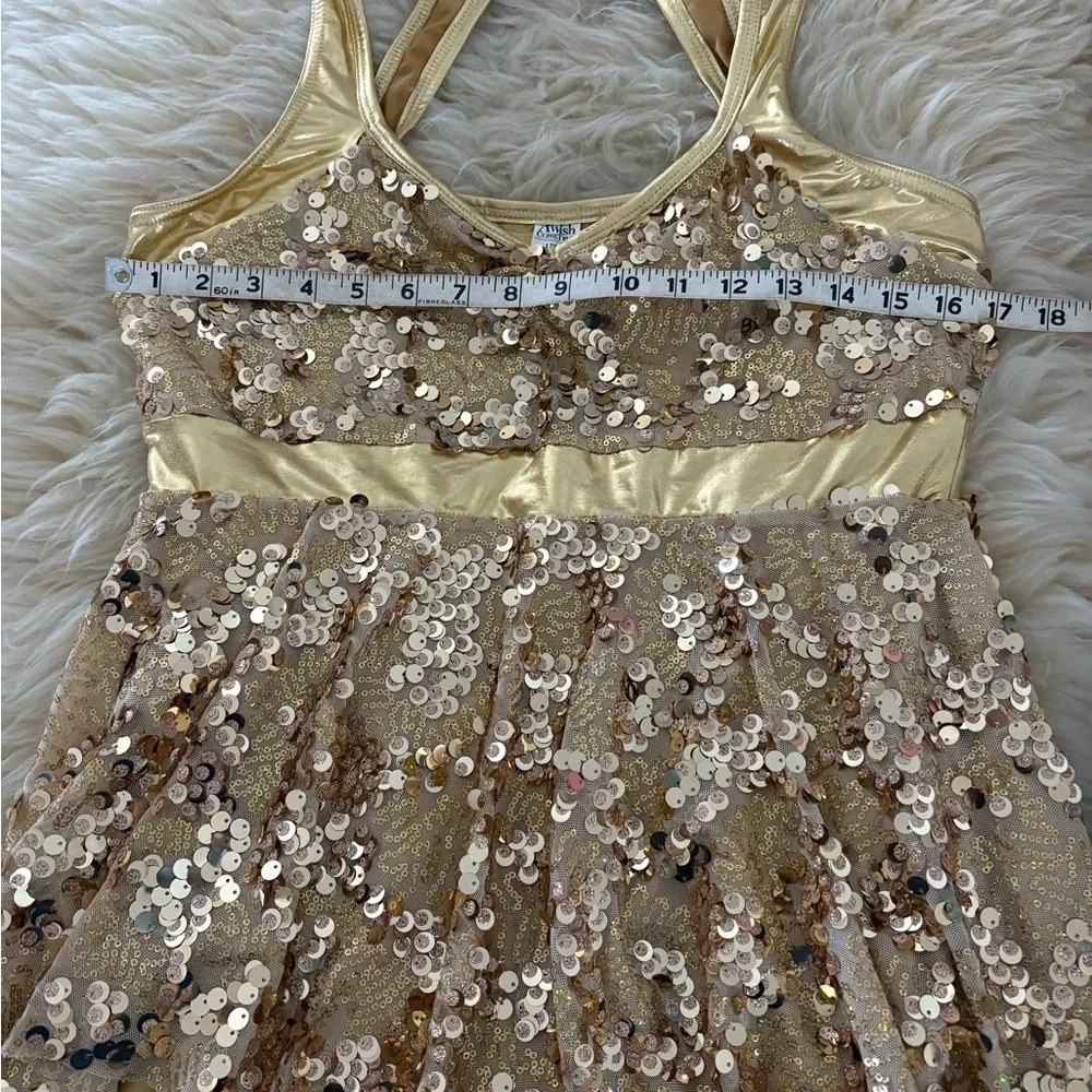 Sparkling Gold Sequin Jazz Hip Hop Dance Costume Dress/Shorts